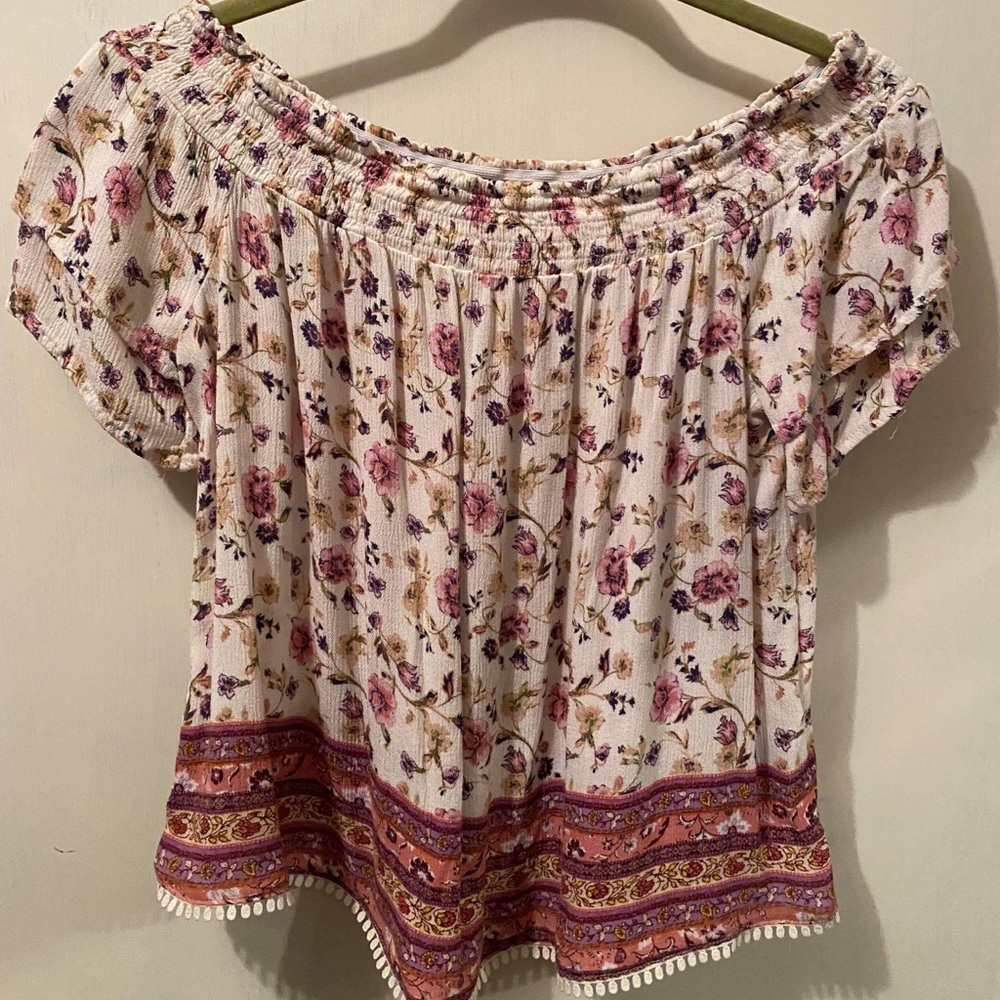 Floral off-the-shoulder top